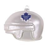 Pack of 2 NHL Toronto Maple Leafs Blown Glass Helmet Christmas Ornaments 4"