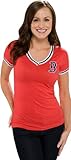 IMAGE OF Boston Red Sox Women's Majestic V-Neck Batter Up T-Shirt