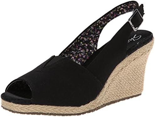 Skechers Cali Women's Cali Club-Beach Cruiser Espadrille Sandal, Black, 9 M US