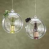 3 Chardonnay Wine Bottle In Glass Ball Christmas Ornament #908310