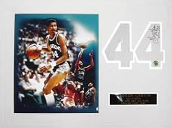 George Gervin San Antonio Spurs Autographed Matted 24x18 Number Piece with Ice Inscription