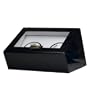 Double Watch Winder AC Operation Black Engravable Plate