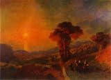 Aivazovsky, Ivan - View of the Sea from the Mountains at Sunset. Crimea. Hand Painted Reproduction Oil on canvas