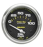 Auto Meter 4827 Carbon Fiber Short Sweep Electric Oil Pressure Gauge