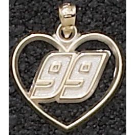 Jeff Burton Driver''s Number Heart 14K Gold Pendant