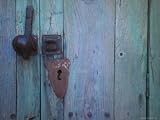 An Antique Lock on a Blue Door Photographic Poster Print by Raul Touzon, 24x32
