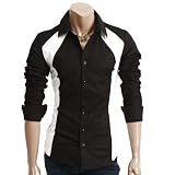 Doublju Mens Casual 2 Tone Dress Shirts (EXL19)