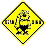 BEAR CROSSING sign * street animal zoo hunt