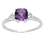 10k White Gold, February Birthstone, Amethyst and Diamond Ring, Size 7