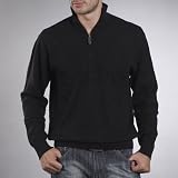 Sandals Cay Men's Half-Zip Cashmere Sweater in Black