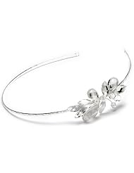 Wedding Headband Bridal Tiara Silver Side Flower 338 by USABride