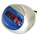 image and picture of Sharp SPC002 Hi-Lo Alarm Clock with Battery Backup, snooze and Silver/ Blue computer mouse style case