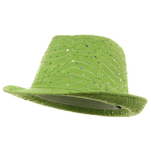Glitter Fedora Hats / Lime W19S70E