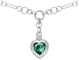 4.75 cttw 925 Sterling Silver 14K White Gold Plated Created Heart Shape Emerald Pendant