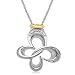 True Harmony by Carol Alt 18k Gold Plated Sterling Silver Diamond Butterfly Pendant Necklace (0.05 cttw, I-J Color, I3 Clarity), 18