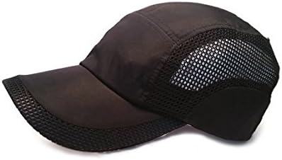 Black LightFit Sports Cap/Hat | Lightweight & Adjustable Full Coverage Hat for Runners, Golfers, Hikers, and Outdoor Wear
