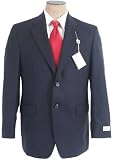 Ralph Lauren Mens Single Breasted 2 Button Solid Navy Blue Wool Suit - Size 42R