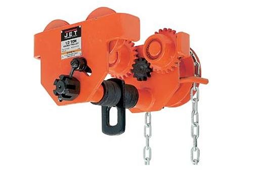 JET 252205 1/2 GT 1/2-Ton Capacity Deluxe Heavy Duty Geared Trolley with Hand Chain