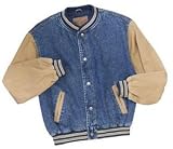 Port Authority Denim and Twill Letterman Jacket.