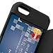 CoverON Hybrid Dual Layer Case with Credit Card Holder for Apple iPhone 5C - Black Hard Black Soft Silicone