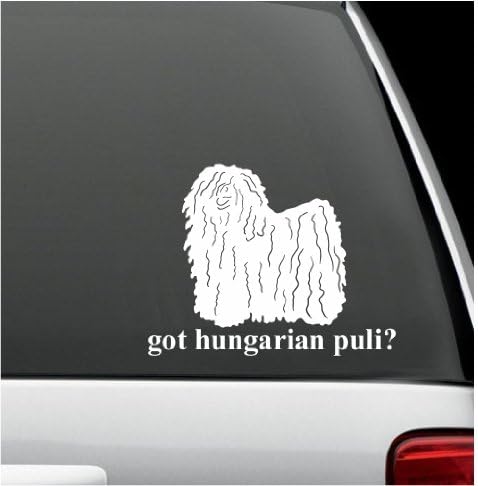 got hungarian puli? 5" X 6" White Decal Sticker Dog Bumper Laptop Car White Decal Sticker