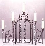 Wrought Iron Fence 5-Candle Holder