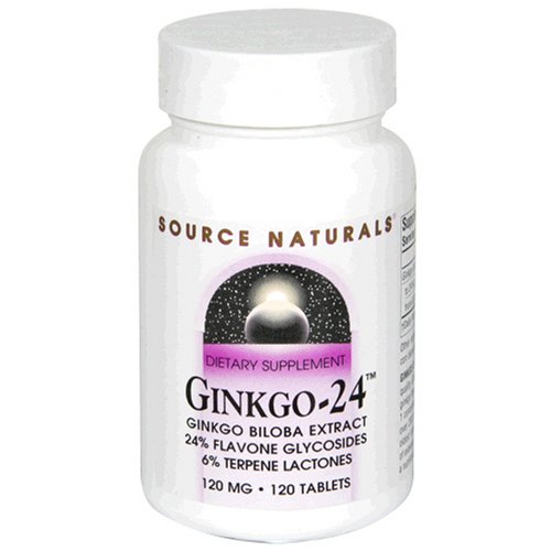 Source Naturals Ginkgo-24 Biloba Extract 120mg, 120 Tablets