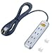 ELECOM 集中スイッチ付防火タップ 2P4口 2.5m シルバー T-F3425SV