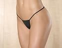 Silk Thong G- String Panty, Black