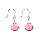 Sterling Silver Pomegranate Glass 8mm Baby Drop Earrings