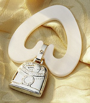 Birth Record Baby Rattle Sterling Silver 2001E