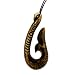 Resin Imitation Bone Pendant Fish Hook - Adjustable Cord - 74mm x 32mm