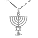 High Polished Sterling Silver Menorah Pendant