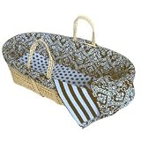 Tadpoles Damask Blue/Brown Moses Basket