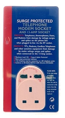 Childrens Toyshop  Electronics : UKayed Surge Protected Telephone Modem Socket and 13 Amp Socket