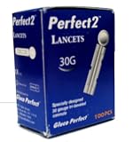 Gluco Perfect Pertect2 100 Sterile Lancets for 30 Gauge Tri-Beveled Cannula