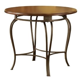 Hillsdale Montello 45-Inch 5-Piece Table Dining Set, Old Steel Finish with Brown Faux... by Hillsdale Furniture