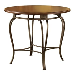 Click here to buy Hillsdale Montello 45-Inch 5-Piece Table Dining Set, Old Steel Finish with Brown Faux... by Hillsdale Furniture.