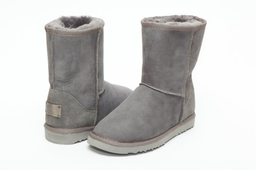UniKoala Women's Classic Short Sheepskin Boots Grey
