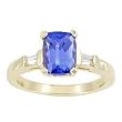 14K Yellow Gold Tanzanite and Diamond Ring