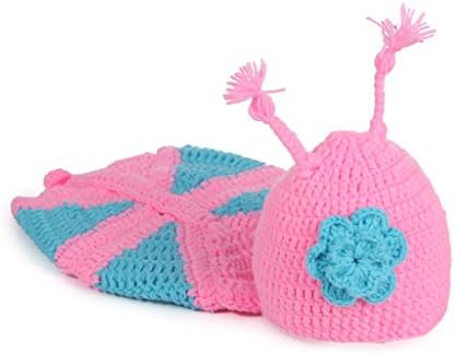 MKPLY Infant Butterfly Costume Crochet Knit Photo Prop for 5-18 Months Newborn Baby