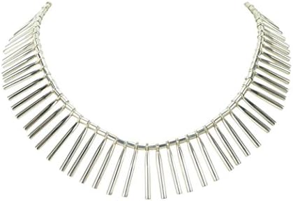 Silver Palitos (Sticks) Necklace by Manuel Porcayo in Sterling Silver, 16"