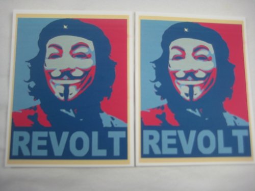 Huge save onmasks guy fawkes 2 x Anonymous REVOLT Che Guevara Vinyl decal sticker # 2 Guy Fawkes V mask