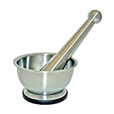 Brushed Stainless Steel Spice Grinder / Mortar and Pestle Set / Molcajete - Fine StainlessLUX Kitchenware for Your Home