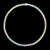 16.50 Carats .925 Sterling Silver Round Cut Rainbow Color Multi-Gemstone short necklace