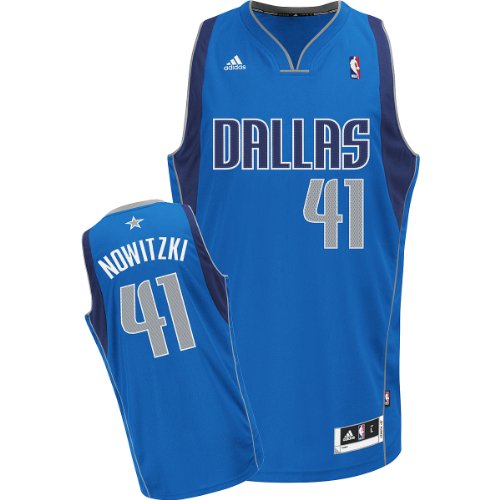 NBA Men's Dallas Mavericks Dirk Nowitzki Revolution 30 Road Swingman Jersey H Size (Blue, XXXX-Large)