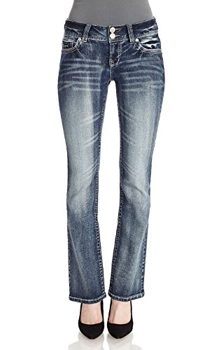 WallFlower Juniors Basic Luscious Curvy Bootcut Jeans in Donna Size:3