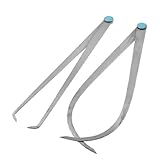 uxcell　内外キャリパー　シルバートーン　摩擦継手　金属素材　測定ツール　2枚入り