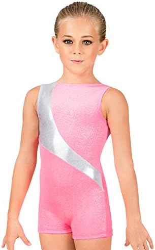 Child Shimmery Velvet Tank Biketard,G581CFUROS,Fuchsia/Royal,Small