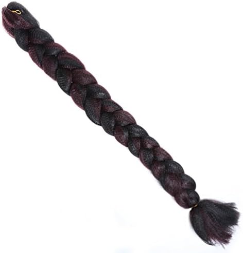 Savena Ombre Synthetic Braiding Hair 1Bundle 32Inch Two Tone Synthetic Bulk Hair Extension P1B#/99J#